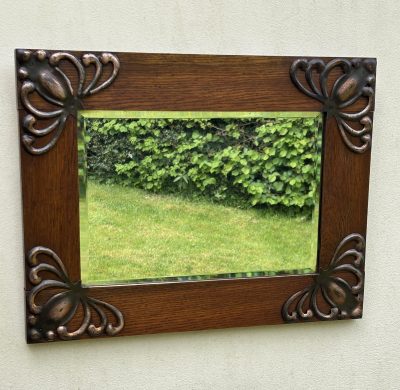 Arts & Crafts Oak Wall Mirror