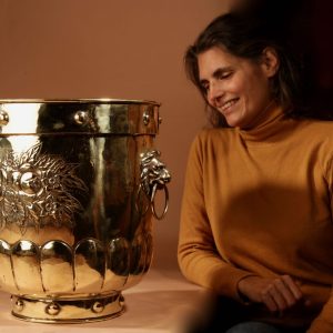 Dinanderie Brass Large Jardinière / Log / Peat bin. brass Antique Collectibles