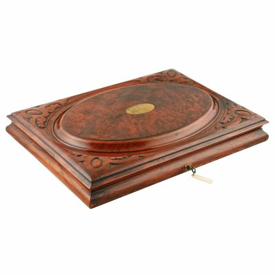 19th Century figured walnut Document Box