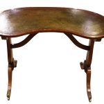 Elegant Regency Kidney Shaped Mahogany Writing Table Antique Tables