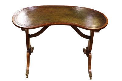 Elegant Regency Kidney Shaped Mahogany Writing Table