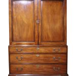George III Mahogany Linen Press Antique Wardrobes