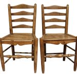 Pair of 19thc Elm Ladder Back Chairs Antique Chairs