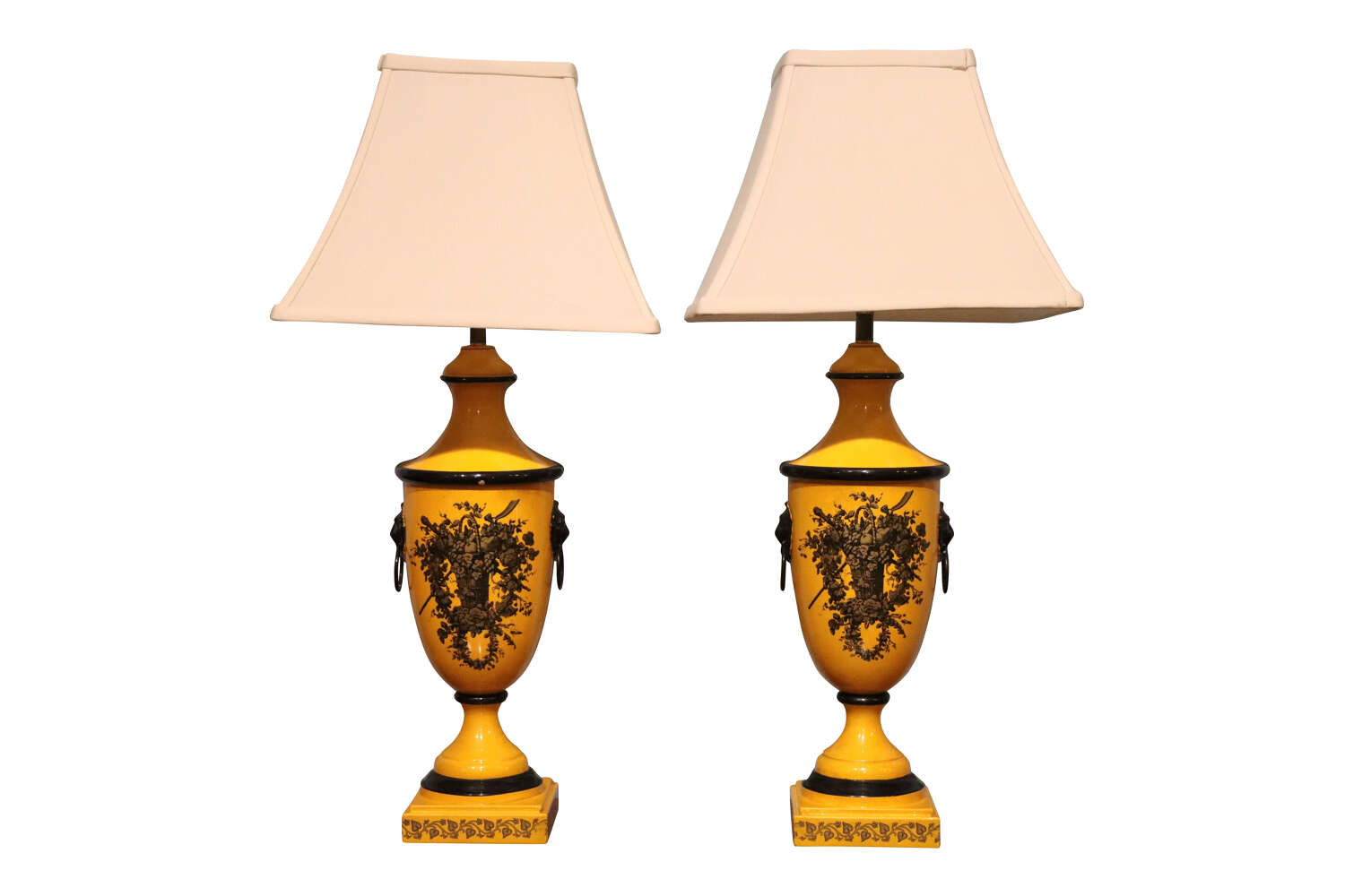 Pair of Vintage Toleware Lamps