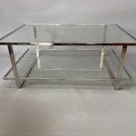 Mid Century Chrome & Glass Coffee Table chrome Antique Furniture