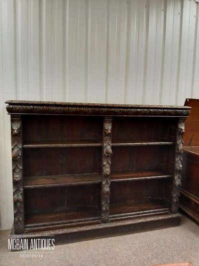 Good Antique Victorian Carved Oak Bookcase