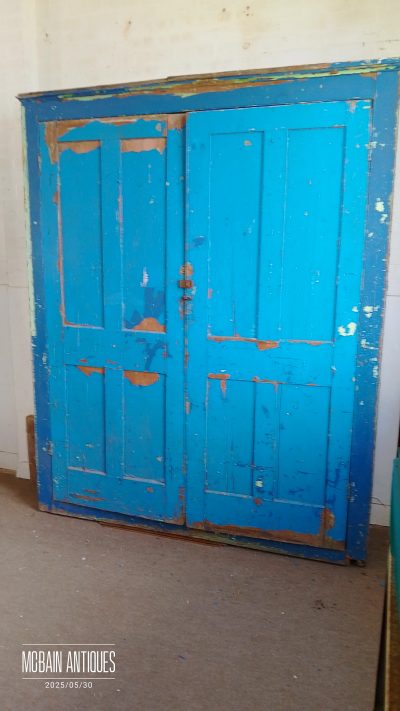 Large Antique Victorian Painted House Keepers Cupboard