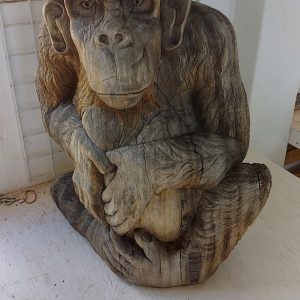 Antique 1920's Carved Chimp Monkey