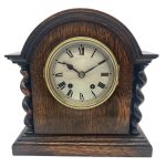 Lovely English Oak Case Astral Mantel Clock – 8 Day gong striking Clock Mantel Clock Antique Clocks