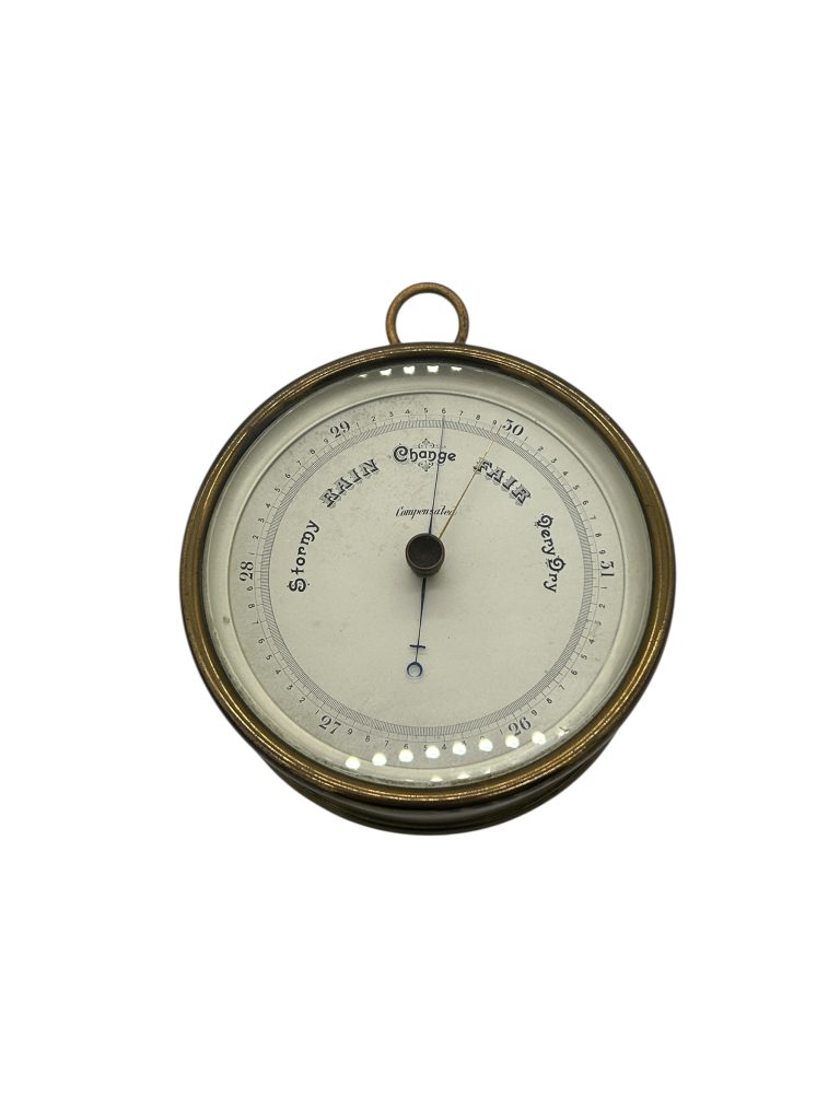 Antique compensating aneroid wall Barometer