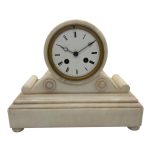 Wonderful French White Alabaster Mantel clock – ca1870 French mantel clock Antique Clocks
