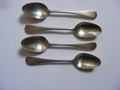 Set of 4 (four) Peter & Ann Bateman Sterling Silver Spoons 1799 London