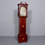Quality inlaid brass faced mahogany Georgian grandfather clock by John Douglas of Galston Antique Clocks