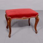 A Mid-Victorian Mahogany Framed Cabriole Leg Stool Antique Stools