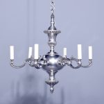 Silvered Dutch Style 6 Arm Light Fitting Antique Lighting