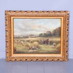 Oil Painting Harvest Time near Liberton Mid-Lothian Antique Art