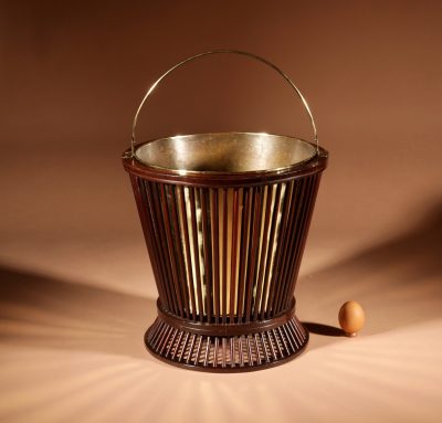 Mahogany And Brass Spindle Peat Bucket, 19th Century 