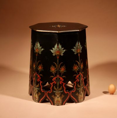 A Black Lacquered Moorish Coffee Tea Table