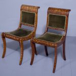 Pair of Dutch Marquetry Inlaid Walnut Side Chairs Antique Chairs
