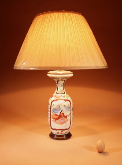 A Porcelain Japanese Hand Painted Table Lamp.