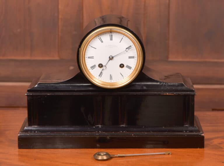 D Robertson Of Perth Black Ebonised Mantel Clock SAI2411