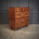 Rare Figured Walnut Military Campaign Chest Burr, Walnut, Antique Chest Of Drawers