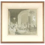 Rodney Joseph Burn RA (1899-1984) – THE REHEARSAL – Prize Winning Wash Drawing Antique Art