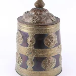 Rare Large 18th/19th Century Copper and Brass Tibetan Chang Flask Antique Boxes