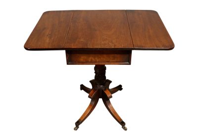 George III Mahogany Pedestal Pembroke Table