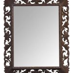 Large 19th Century Mirror in Carved and Painted Wooden Frame Antique Mirrors