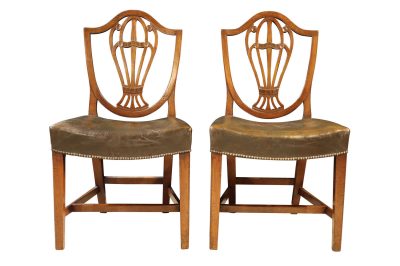 Pair of Georgian Shield Back Chairs