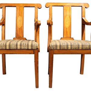 Pair of Satinwood Elbow Chairs - circa 1920