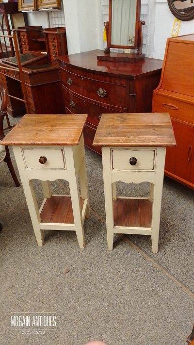 Good Vintage Pair of Small Painted Tables
