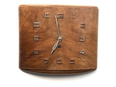 Art Deco English 8 Day Walnut Wall Clock, C1930