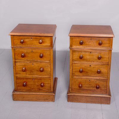 Pair of Mid-Victorian small mahogany chests of drawers/bedside lockers