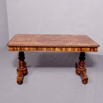 Regency Burr-Elm Free Standing Library Table Antique Furniture