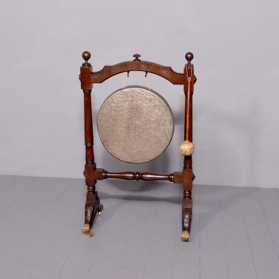 Large Oak Gong on Stand