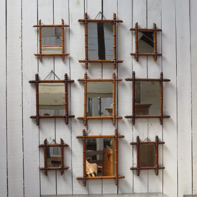 Set Of Nine Antique Faux Bamboo Mirrors