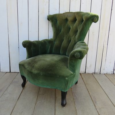 Antique Napoleon III Button Back Armchair