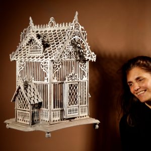 A Rare Folk Art Complicated Fretwork Birdcage, Continental Circa 1920