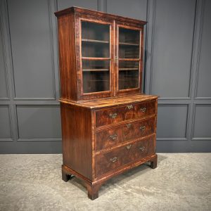 Queen Anne Walnut Secretaire Bookcase