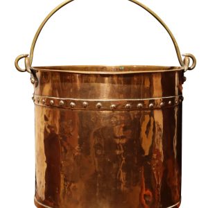 Antique Copper and Brass Log Bin / Bucket, Circa 1900