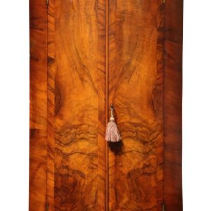 Early 19th Century Barrel Bowfront Walnut Corner Cupboard