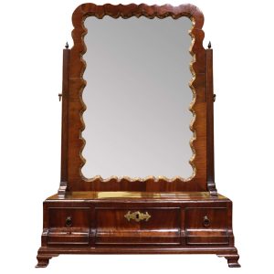 George II Mahogany Toilet Mirror with Three Drawers, Circa 1740