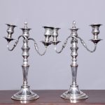 Pair of Nickle Silver Candelabra (EPNS) Antique Silver