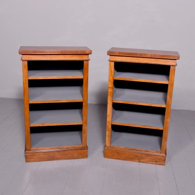Pair of Victorian mahogany neat sized, open bookcases with 4 adjustable shelves