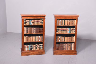 Pair of Victorian neat sized, mahogany open bookcases with adjustable shelves