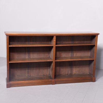 Double fronted Walnut Open Bookcase