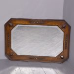 Large oak Jacobean-revival bevelled edge rectangular wall mirror wall mirror Antique Mirrors