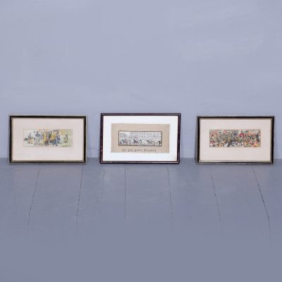 Set of 3 Framed Silk-Work Panels